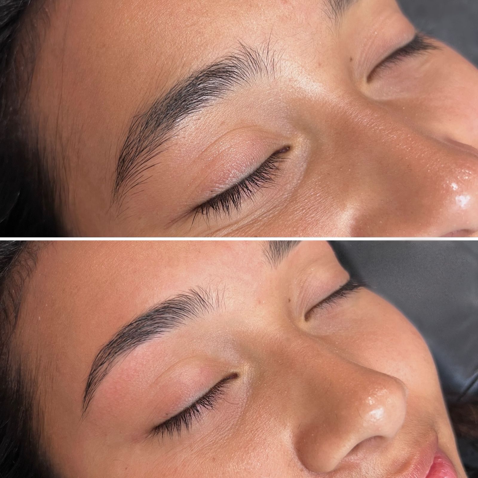 Brow wax before and after